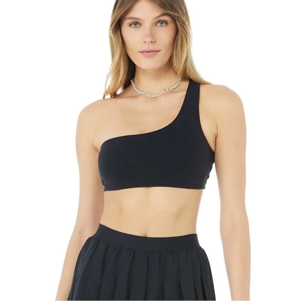 ALO Yoga Black One-Shoulder Top